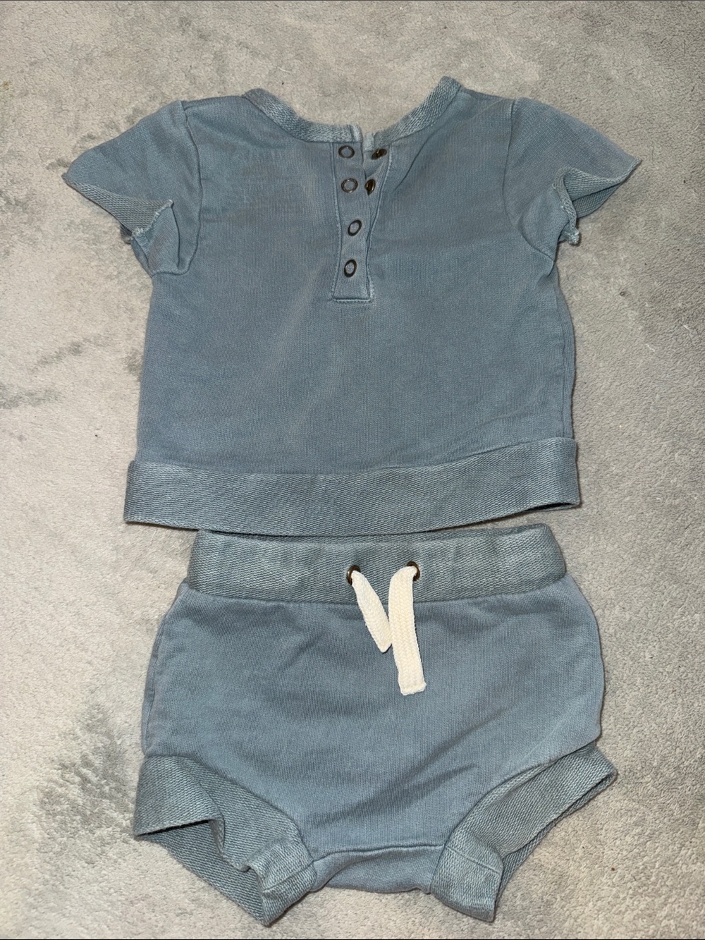 L'ovedbaby Blue Short Sleeve Top & Shorts Matching Set